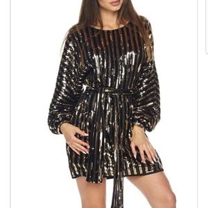 HERA COLLECTION WOMENS GOLD BLACK DRESS